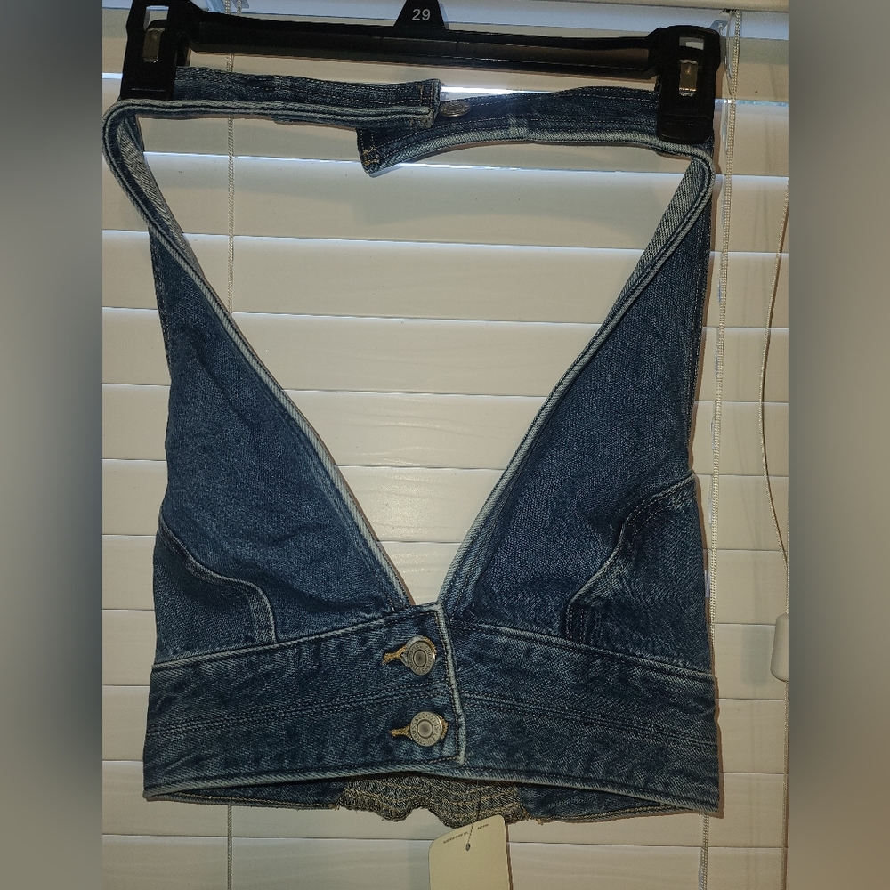 LEVI'S DAISY DENIM HALTER TOP